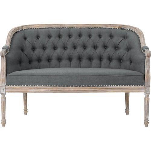 Noble House - Belleville Tufted Loveseat - Dark Gray