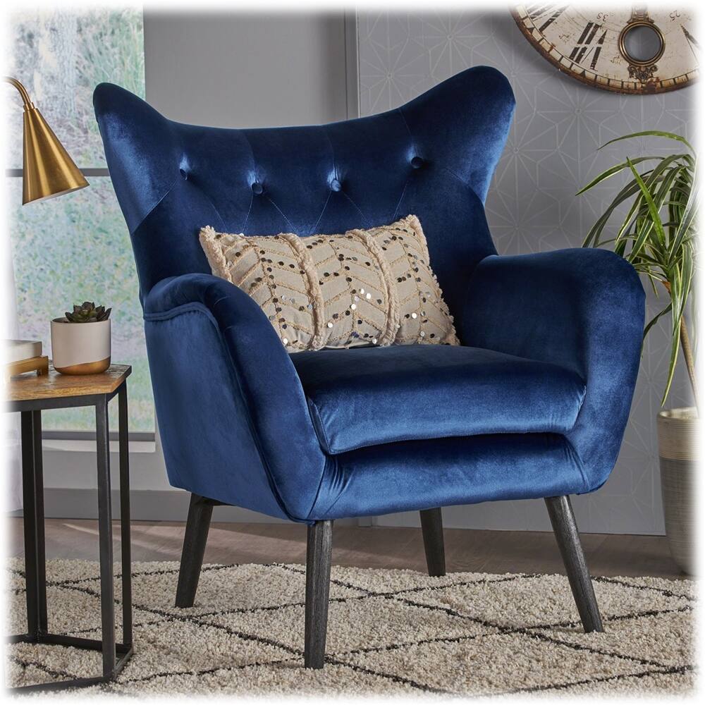 Best Buy Noble House Simon Accent Chair Navy 303584