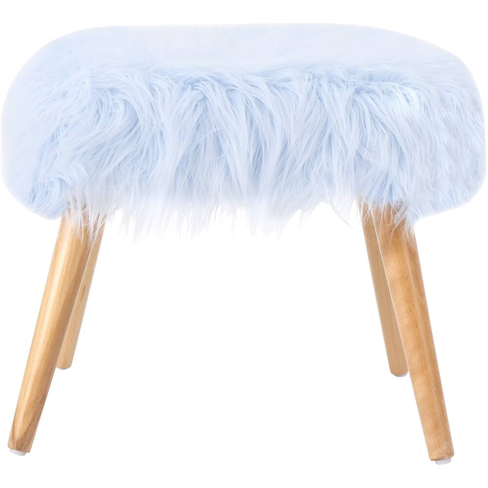 Front. Noble House - Galena Ottoman Stool - Light Blue.