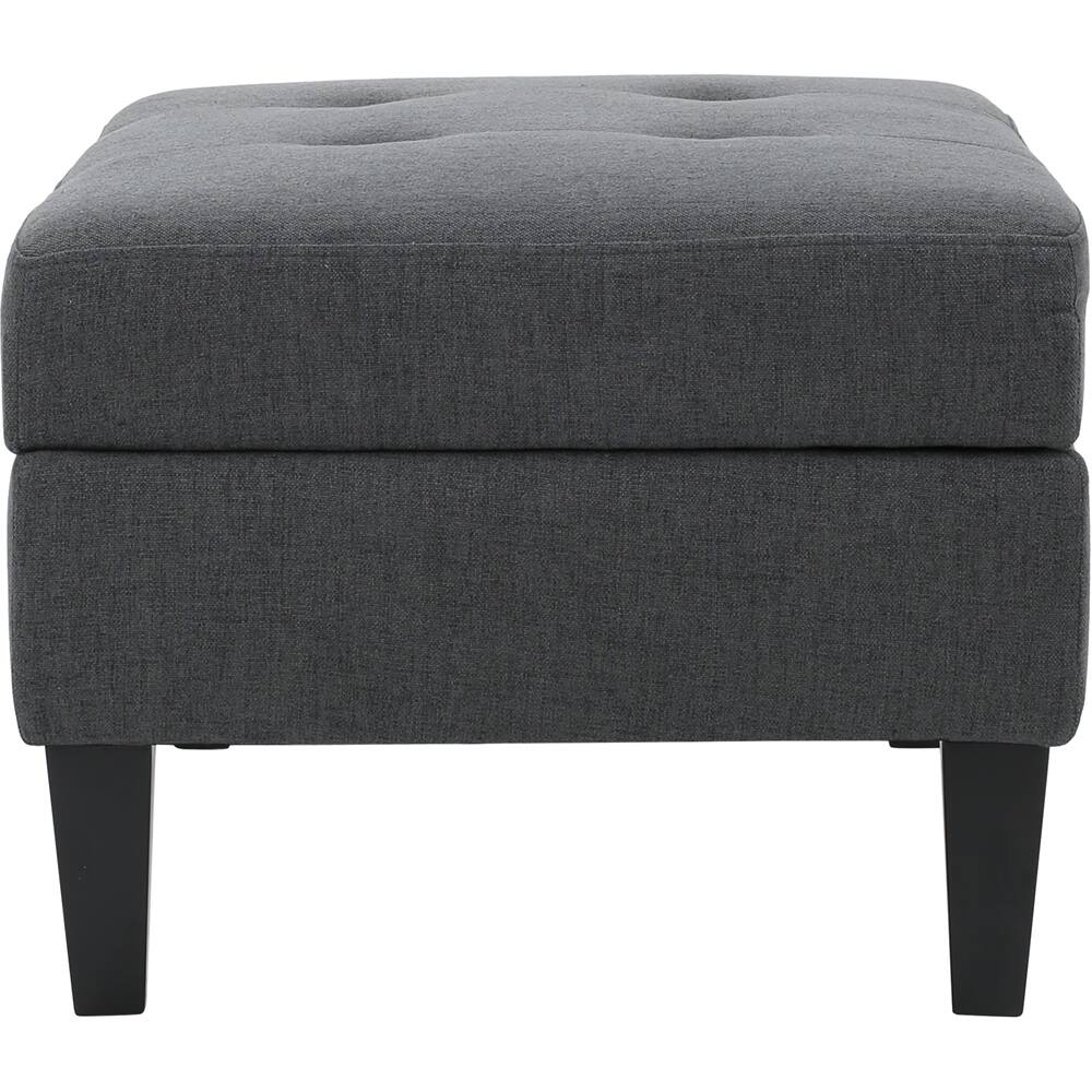 Angle View: Noble House - Delray Storage Ottoman - Dark Gray