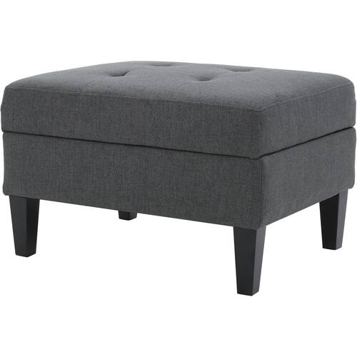 Noble House - Delray Storage Ottoman - Dark Gray