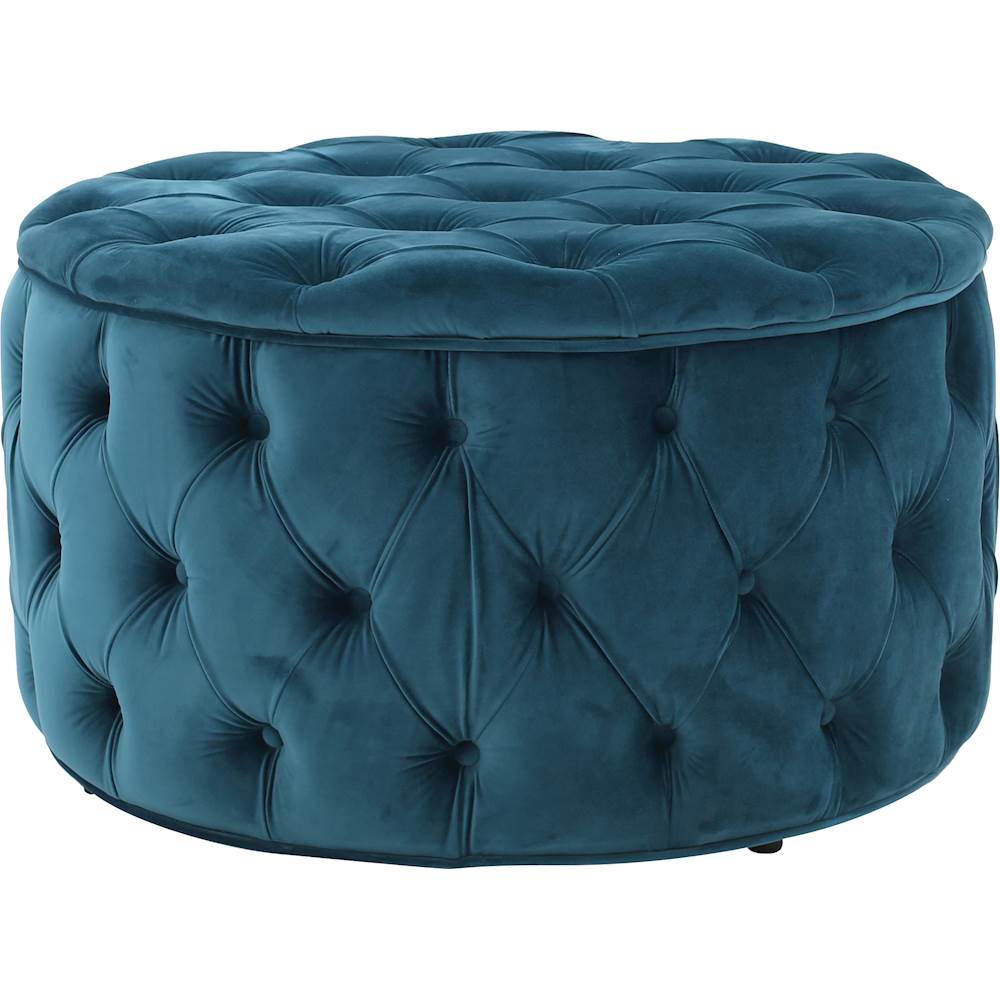 Angle View: Noble House - Colebrook Tufted Ottoman - Dark Teal