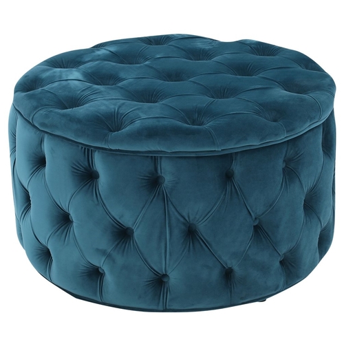 Noble House - Colebrook Tufted Ottoman - Dark Teal
