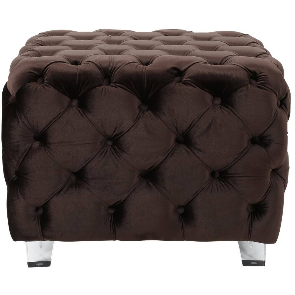 Best Buy Noble House Joplin Tufted Ottoman Chocolate 301985