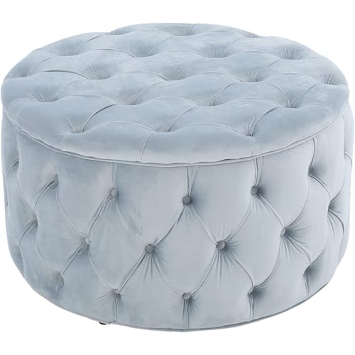 Noble House - Colebrook Tufted Ottoman - Light Gray