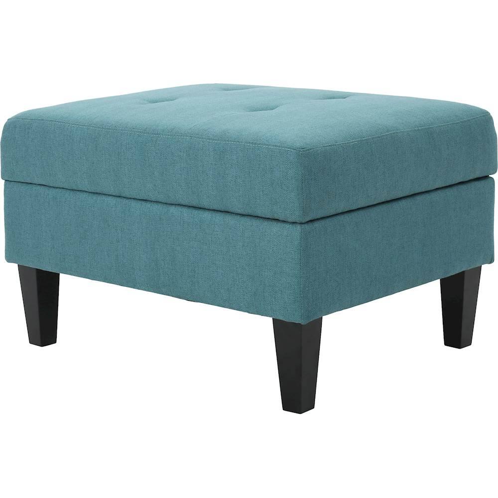 Left View: Noble House - Delray Storage Ottoman - Teal