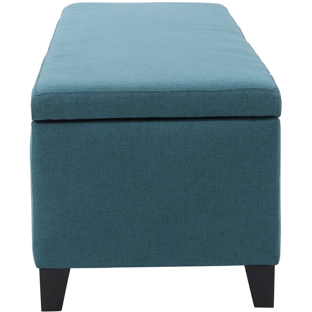 Left View: Noble House - Laurel Storage Ottoman - Azure/White