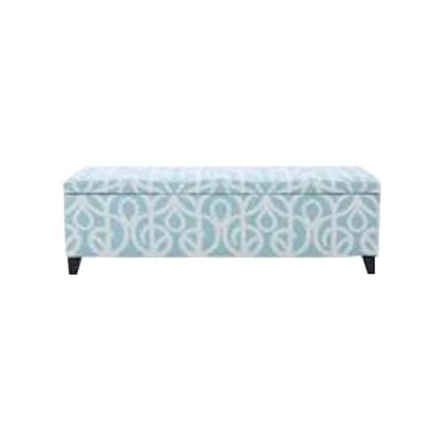 Noble House - Laurel Storage Ottoman - Azure/White