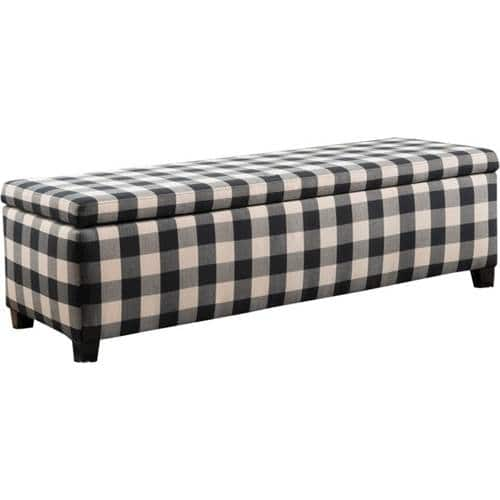 Angle View: Noble House - Laurel Storage Ottoman - Black Checkerboard