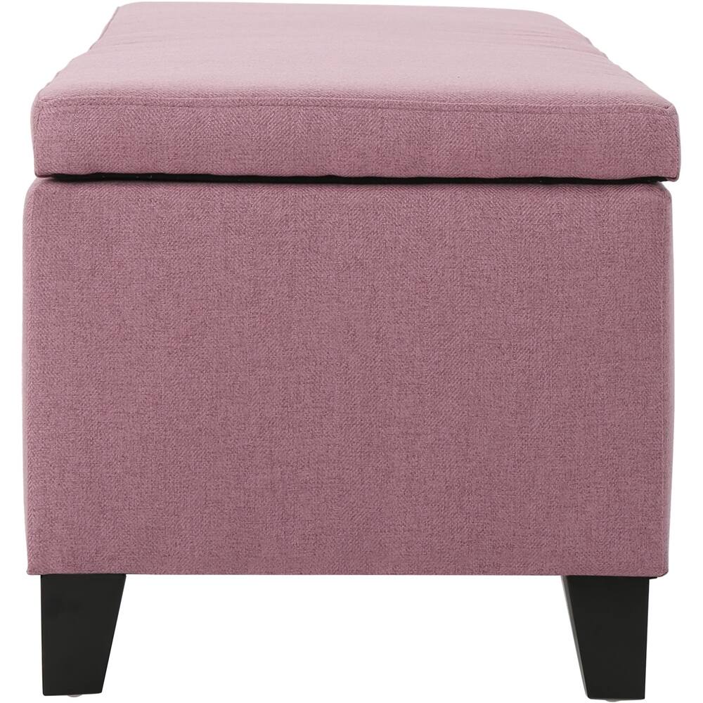 Left View: Noble House - Laurel Storage Ottoman - Light Lavender