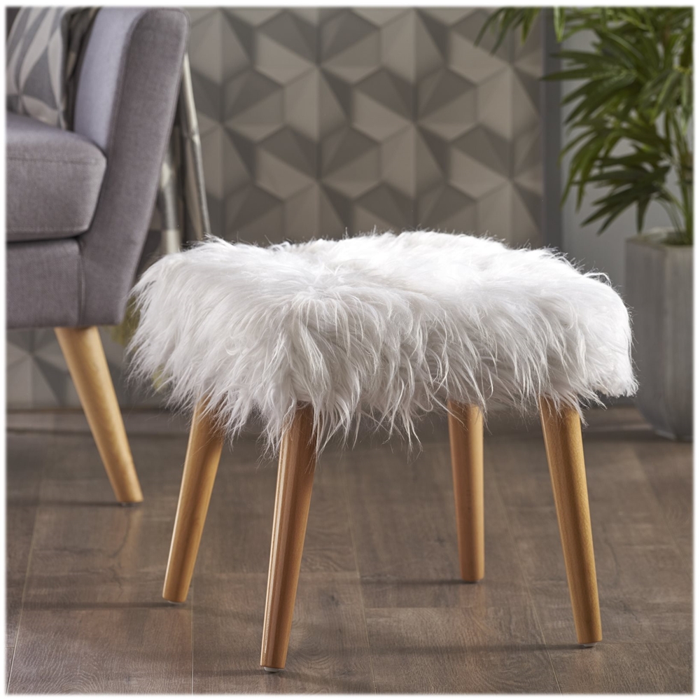 Left View: Noble House - Colebrook Tufted Ottoman - Gray
