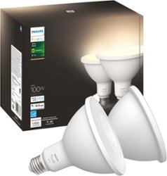 Philips - Outdoor Hue PAR-38 Smart LED Bulb (2-pack) - White - Front_Zoom