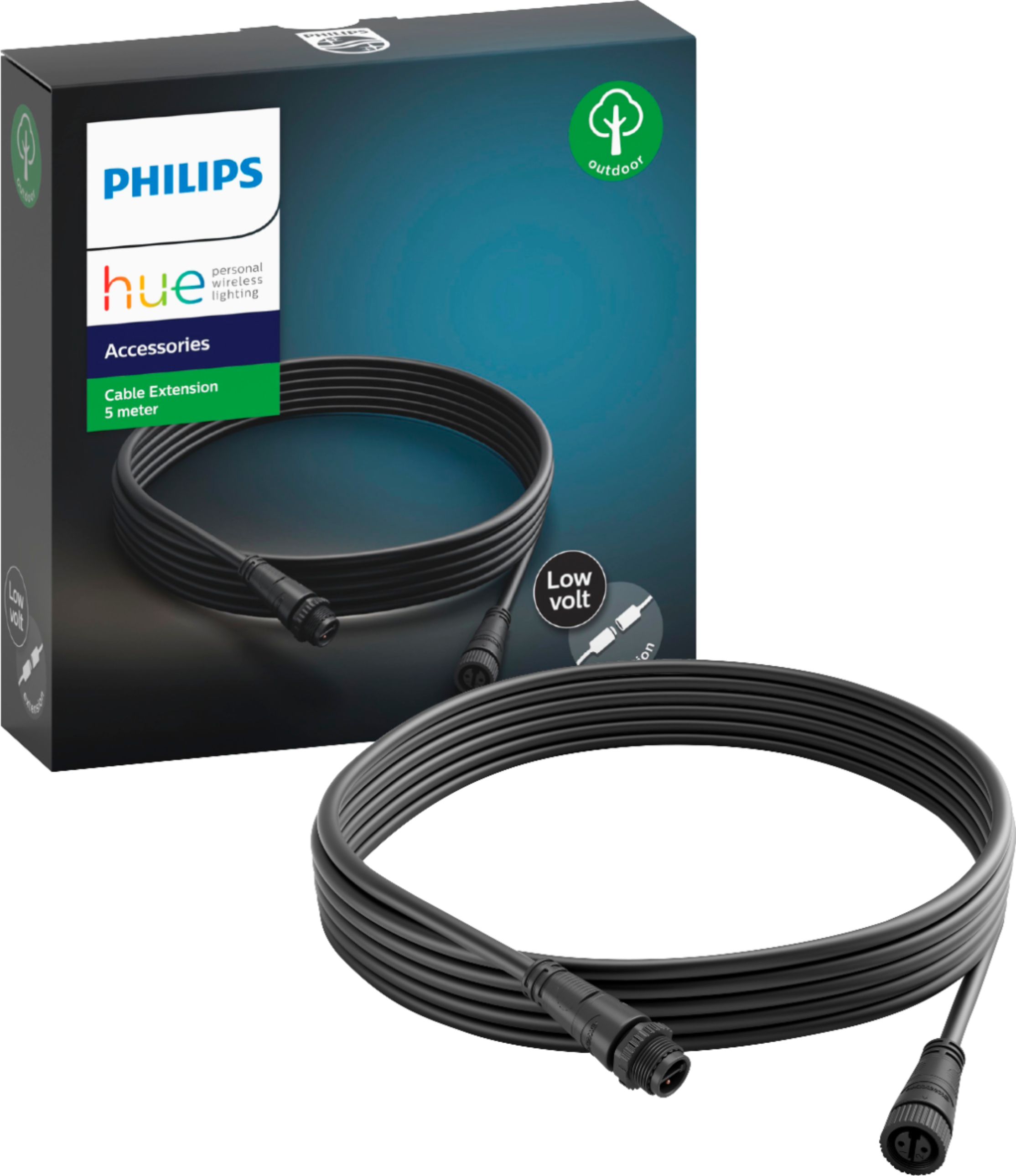 Philips 1742430VN Outdoor Low Voltage Cable Extension Black for sale online