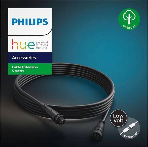 Philips Hue White And Color Ambiance Outdoor 5m Lightstrip Philips Outdoor Low Voltage Cable Extension Black Larger Front