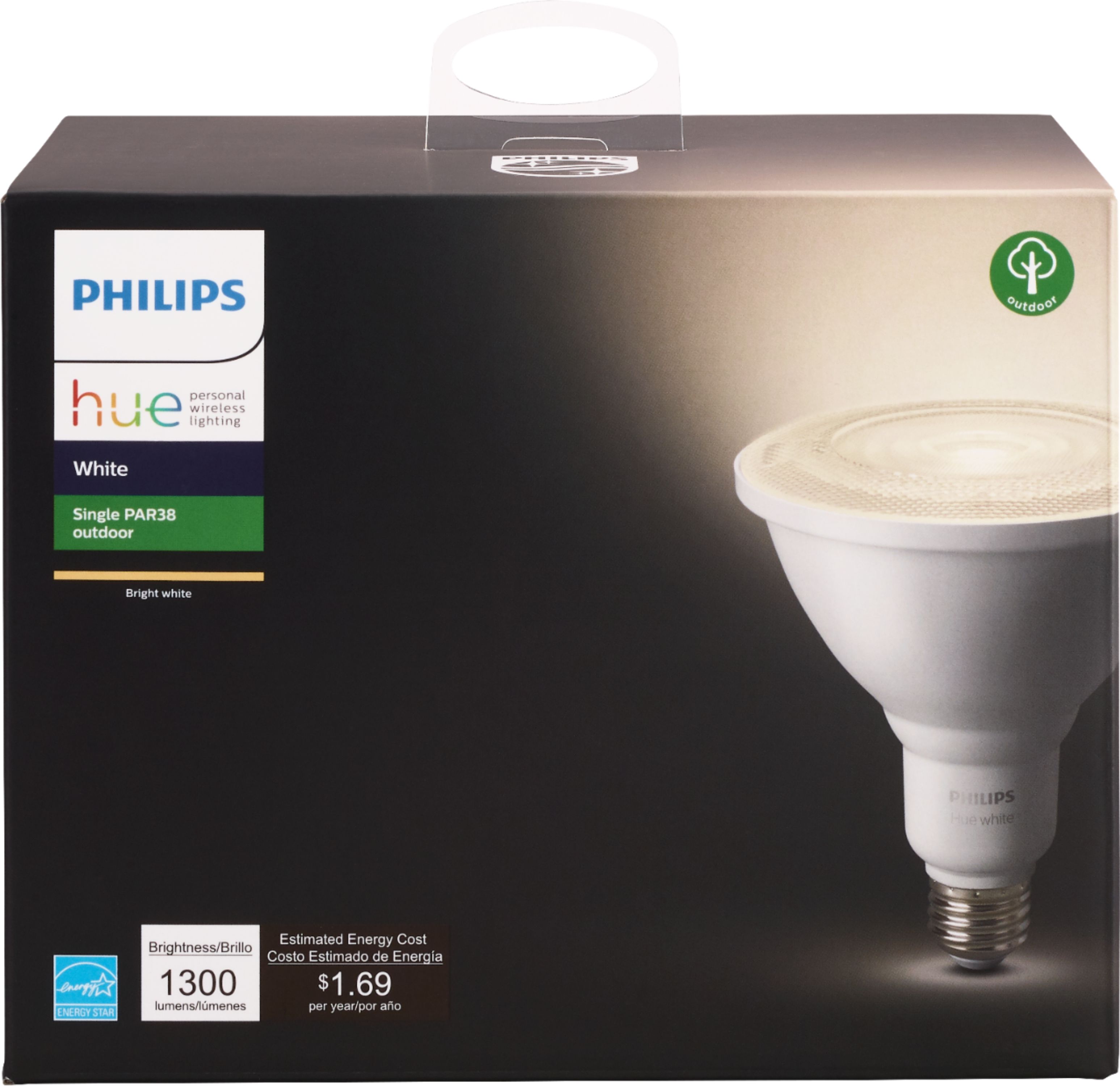 Mondwater Voel me slecht analyseren Philips Outdoor Hue PAR-38 Smart LED Bulb White 476812 - Best Buy