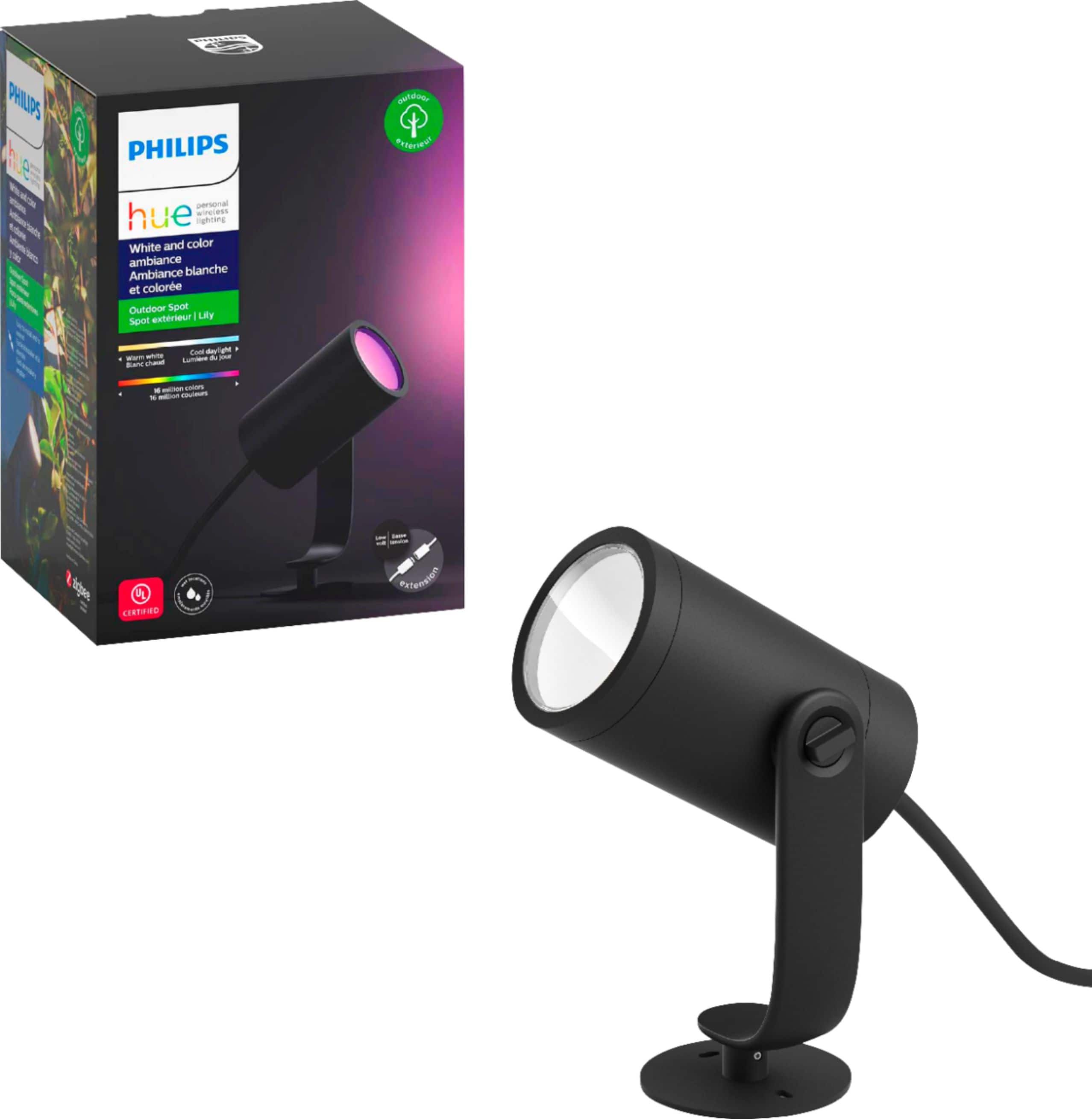 Angle. Philips - Hue White and Color Ambiance Lily Outdoor Spot Light Extension Kit - Multicolor.