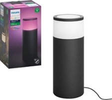 Philips - Hue White and Color Ambiance Calla Outdoor Pathway Light Extension Kit - Black - Front_Zoom