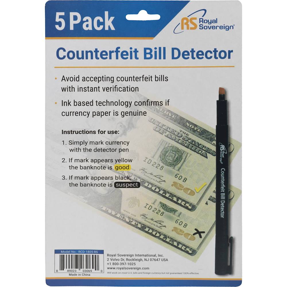 Universal (US & Foreign Currency) Counterfeit Detector Pen (1 and 5 pa —
