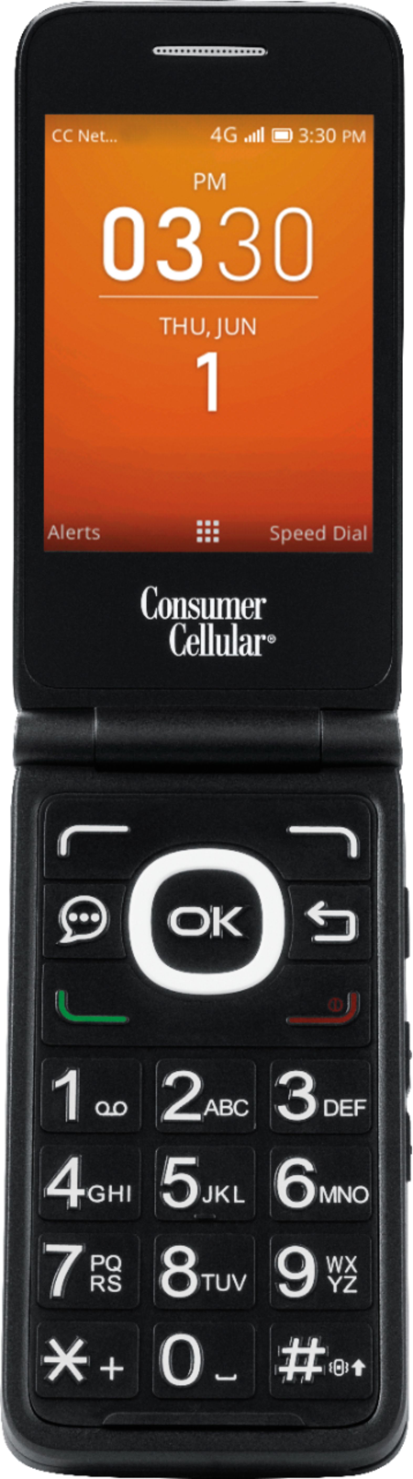 Alcatel Go Flip Cell Phone Black (Consumer Cellular) GO FLIP