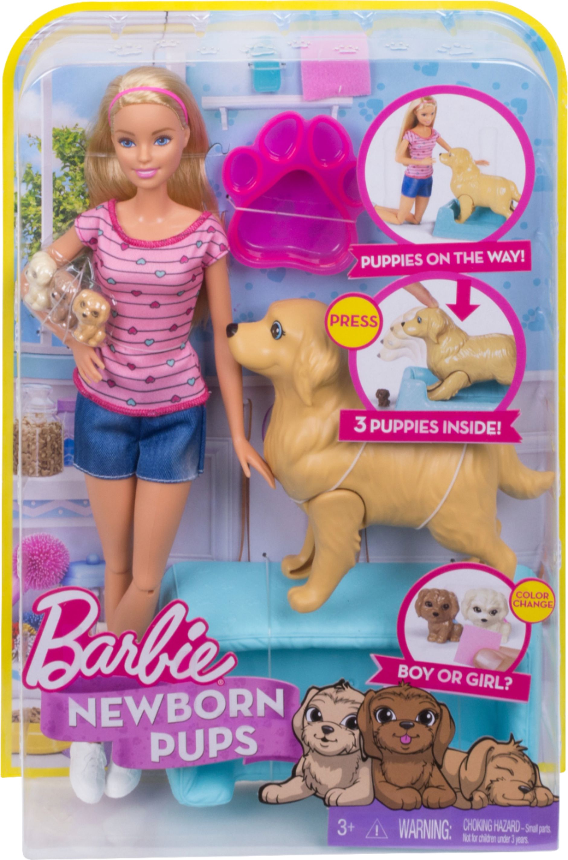 barbie newborn pups doll pets