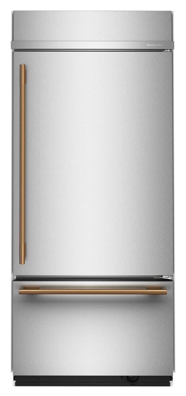 Alt View 12. KitchenAid - 20.8 Cu. Ft. Built-In Bottom Mount Refrigerator with Platinum Interior - Stainless Steel with PrintShield Finish.