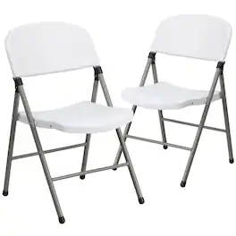 Flash Furniture - HERCULES Series Plastic Folding Chairs | Set of 2 Lightweight Folding Chairs - White