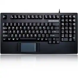 Adesso - EasyTouch Rackmount Touchpad Keyboard - Cable Connectivity - USB Interface - 104 Key(s) - Home, Back, Forward, Se - Black