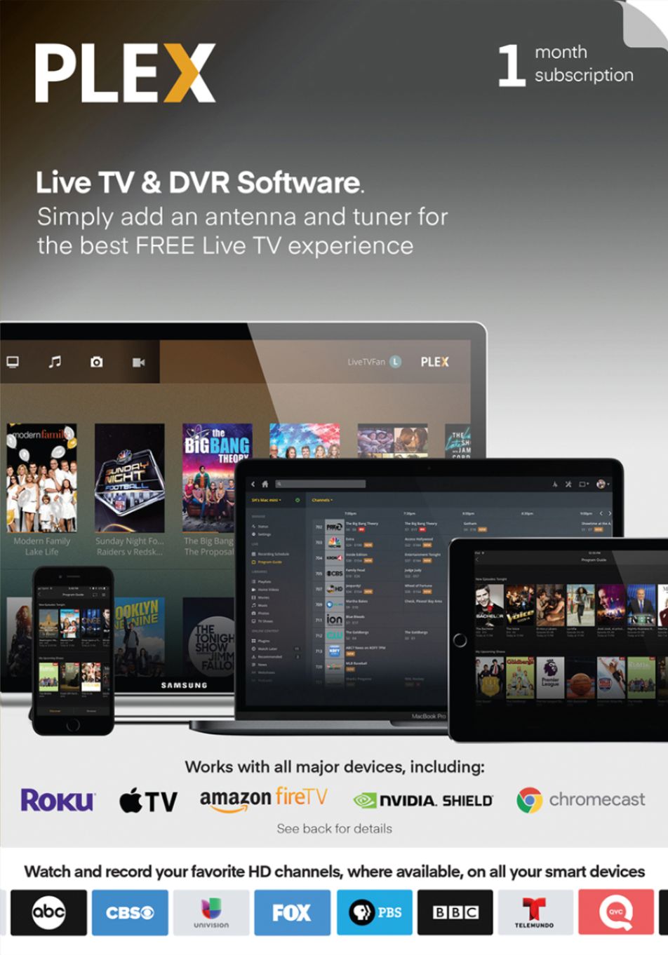 1-Month Plex Live TV and DVR Software Access Subscription [Digital]
