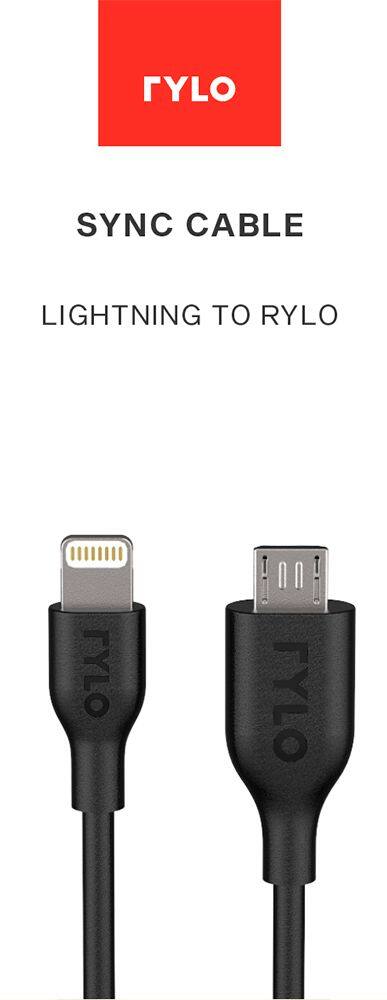 Alt View 12. Rylo - 1' Lightning-to-Micro-USB Cable - Black.