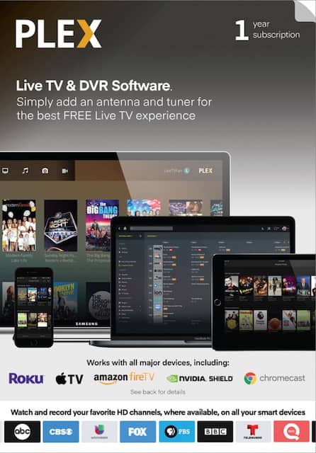 1 Year Plex Live TV and DVR Software Access Subscription Digital