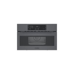 Bosch - 800 Series 1.6 Cu. Ft. Convection Built-In Microwave - Black Stainless Steel - Front_Zoom