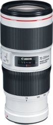 Canon - EF 70-200mm f/4.0 L IS II USM Optical Telephoto Zoom Lens for EOS 100 - White/Black - Front_Zoom