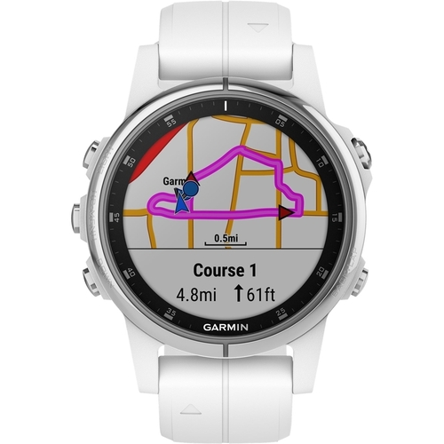 Rent to own Garmin - fēnix 5S Plus Sapphire Smart Watch - Fiber-Reinforced Polymer - Carrara White