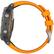 Angle. Garmin - fēnix® 5 Plus Sapphire Smartwatch 47mm Fiber-Reinforced Polymer - Titanium with Solar Flare Orange Band.
