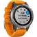 Left. Garmin - fēnix® 5 Plus Sapphire Smartwatch 47mm Fiber-Reinforced Polymer - Titanium with Solar Flare Orange Band.