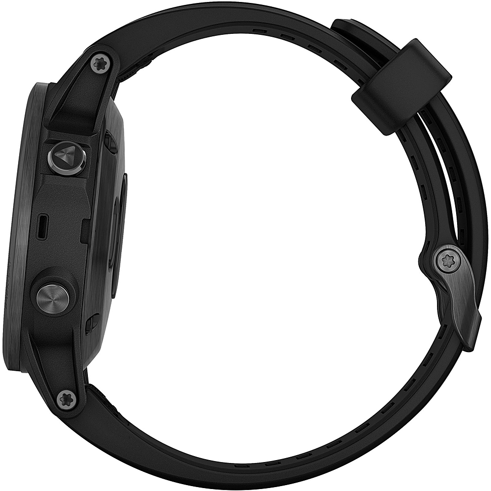 Angle View: Garmin - fēnix 5S Plus Sapphire Smart Watch - Fiber-Reinforced Polymer - Black