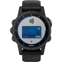 Garmin - fēnix 5S Plus Sapphire Smart Watch - Fiber-Reinforced Polymer - Black - Front_Zoom
