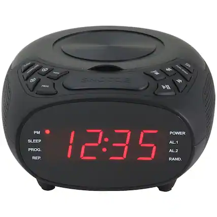 Front. GPX - Digital FM Clock Radio - Black.