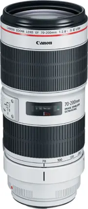 Front. Canon - EF70-200mm F2.8L IS III USM Optical Telephoto Zoom Lens for EOS DSLR Cameras - White.