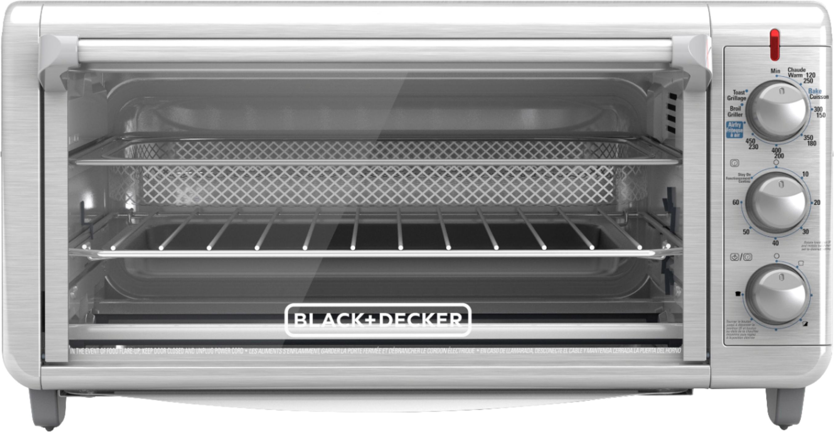 Best Buy: Black+Decker Extra Wide Crisp N' Bake 8- Slice Air Fry Toaster  Oven Stainless Steel TO3265XSSD