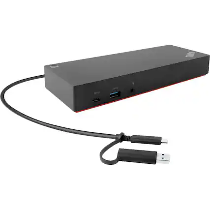 Front. Lenovo - ThinkPad Hybrid USB-C with USB-A Docking Station.