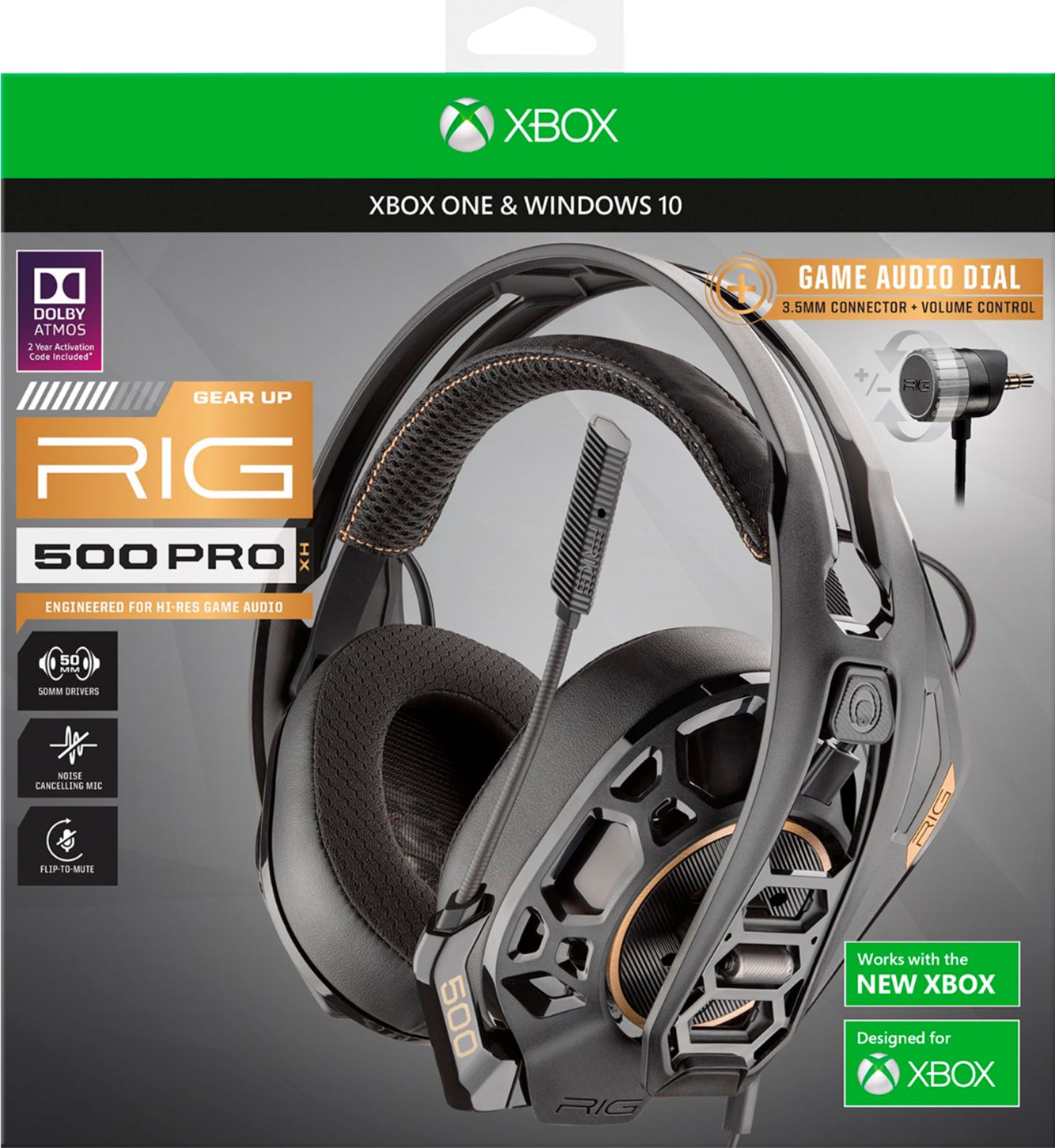 RIG 500 PRO HX 3D Audio Gaming Headset for Xbox series X|S and Xbox One - Black