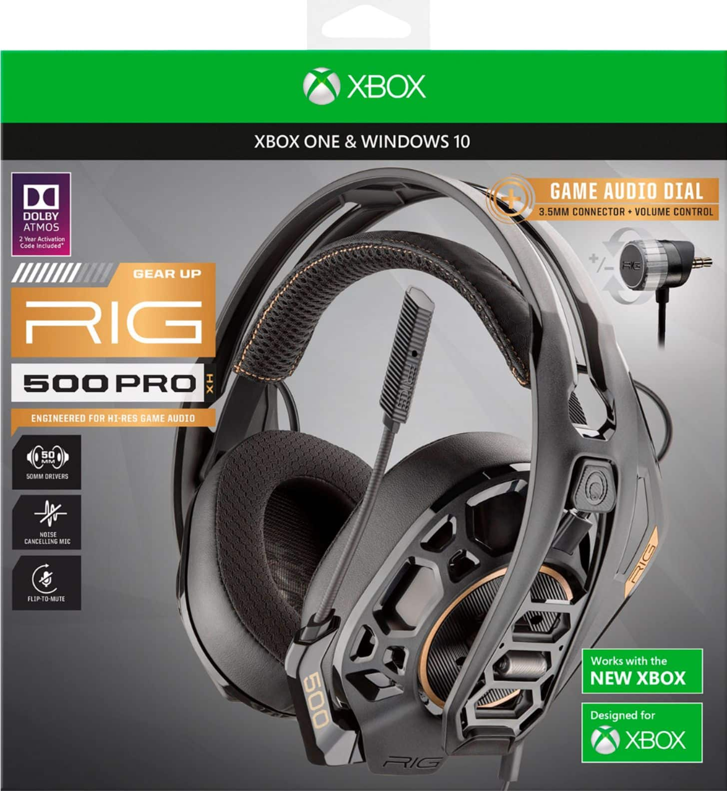  RIG 500 PRO HX 3D Audio Gaming Headset for Xbox series X|S and Xbox One - Black