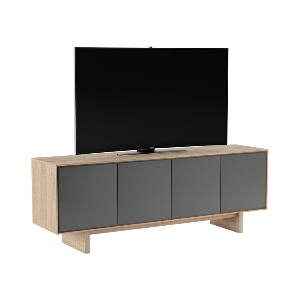 Left View: BDI - Octave TV Cabinet for Most Flat-Panel TVs Up to 85" - Drift Oak