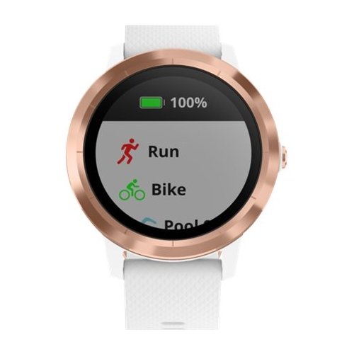 Garmin - vívoactive 3 Smartwatch - Rose Gold with White Silicone Band