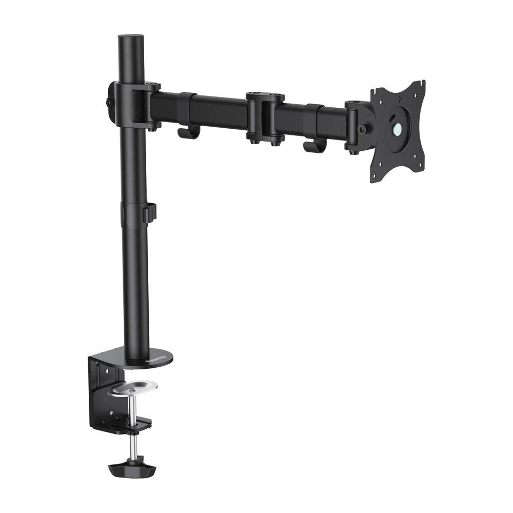 Angle View: Mind Reader - 4 Leg Glass Monitor Stand - Black