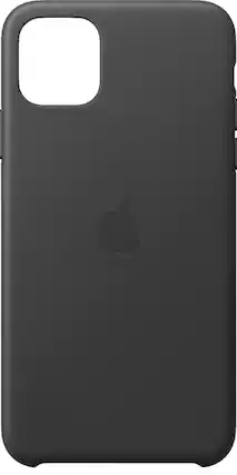 Front. Apple - iPhone 11 Pro Max Leather Case - Black.