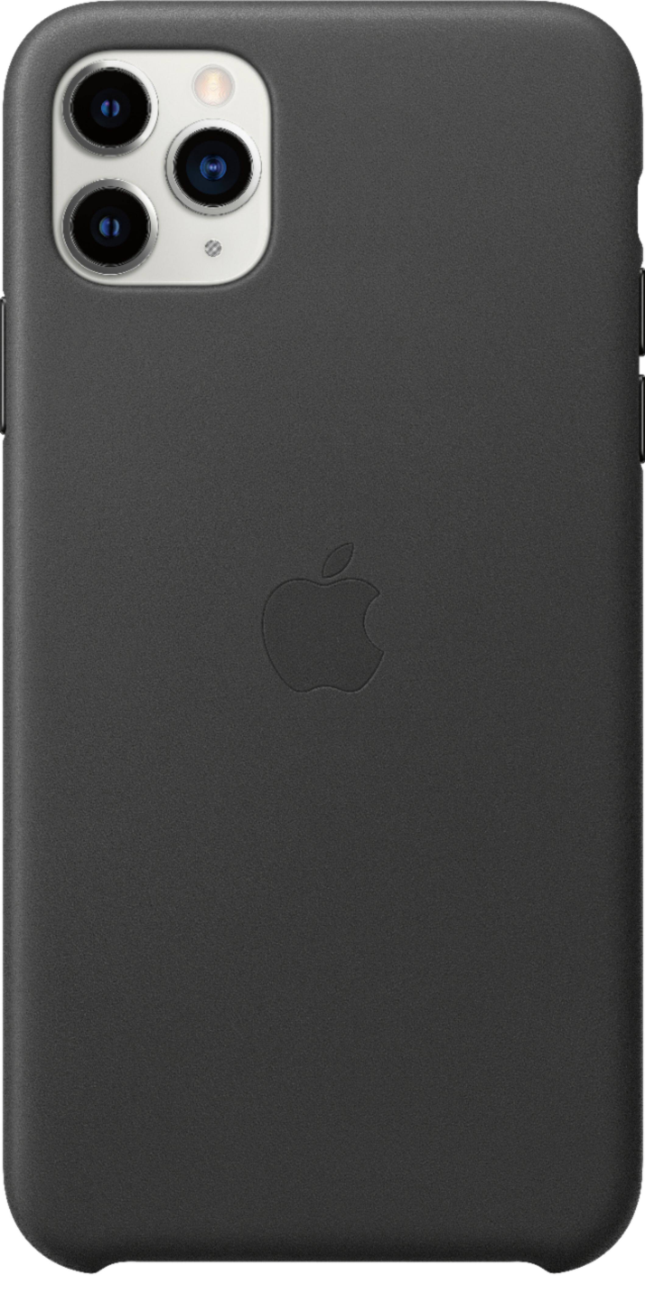 Alt View 1. Apple - iPhone 11 Pro Max Leather Case - Black.
