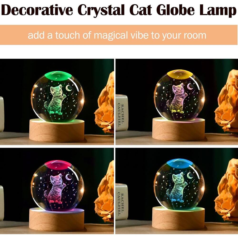 Decorative Crystal Cat Globe Lamp  
add a touch of magical vibe to your room