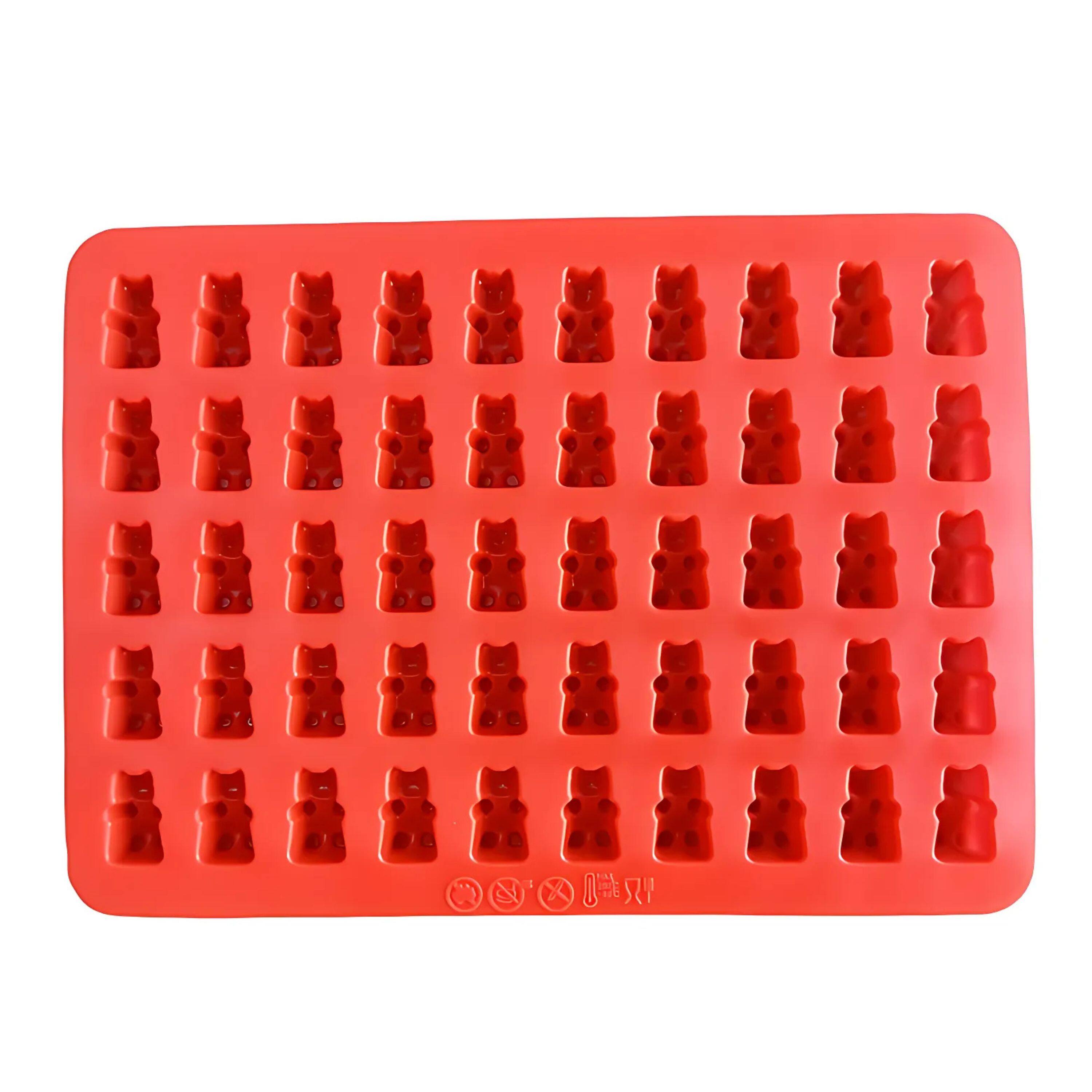 Angle. Kitcheniva - Silicone Gummy Bear Mold with Dropper, 1 Pc Red.